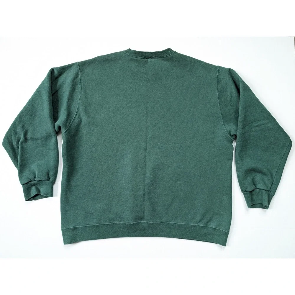 Vintage Nike Sweatshirt Mens XXL Green Single Swoosh‎ Logo Pullover Long Sleeve